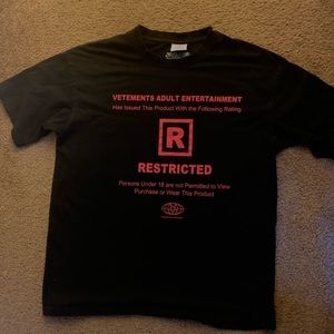 Vetements Rated R Restricted T Shirt limited edition